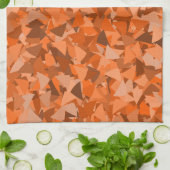Oranje Bruine Driehoek Patroon Theedoek (Gevouwen)
