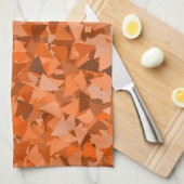 Oranje Bruine Driehoek Patroon Theedoek (Quarter Fold)