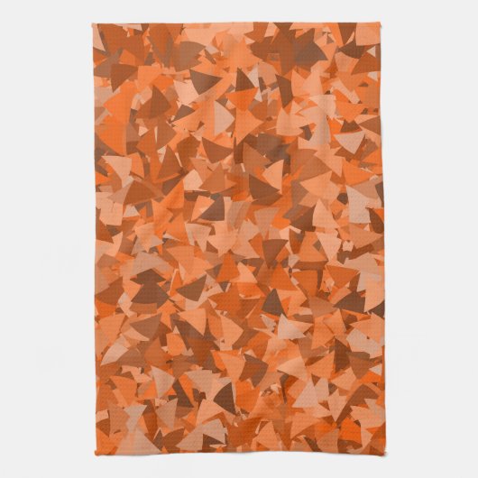 Oranje Bruine Driehoek Patroon Theedoek (Verticaal)