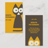 Oranje bruine driehoek Symbolische kat Visitekaartje (Voorkant / Achterkant)