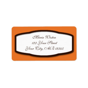 Oranje bruine en witte Adresetiketten Etiket