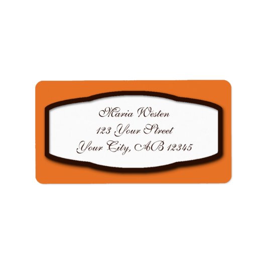 Oranje bruine en witte Adresetiketten Etiket (Voorkant)