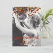 Oranje bruine-foliebekleding Voeg uw eigen foto to Feestdagenkaart (Staand voorkant)