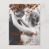 Oranje bruine gebladerte Valentijn Voeg je eigen f Briefkaart (Voorkant)