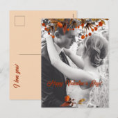 Oranje bruine gebladerte Valentijn Voeg je eigen f Feestdagenkaart (Voorkant / Achterkant)