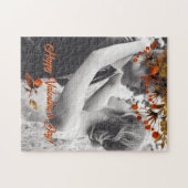 Oranje bruine gebladerte Valentijn Voeg je eigen f Legpuzzel (Horizontaal)