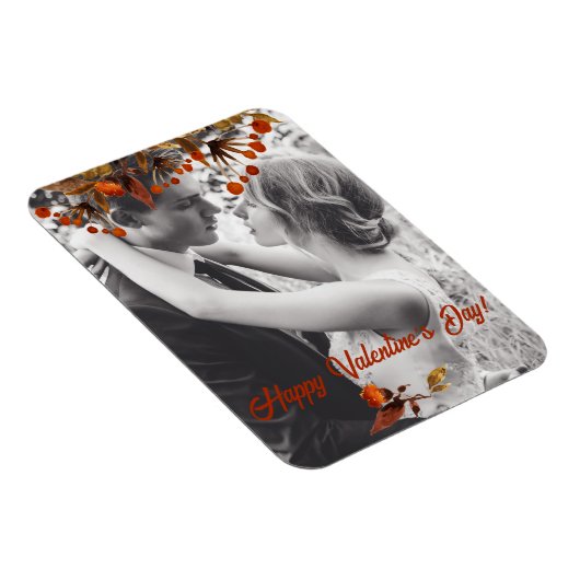 Oranje bruine gebladerte Valentijn Voeg je eigen f Magneet (Rechterzijde)