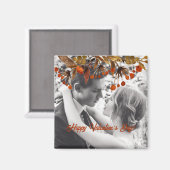 Oranje bruine gebladerte Valentijn Voeg je eigen f Magneet (Voorkant / Achterkant)