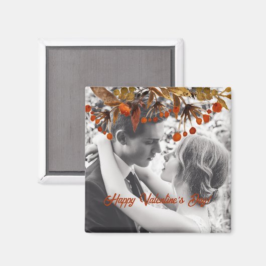 Oranje bruine gebladerte Valentijn Voeg je eigen f Magneet (Voorkant / Achterkant)