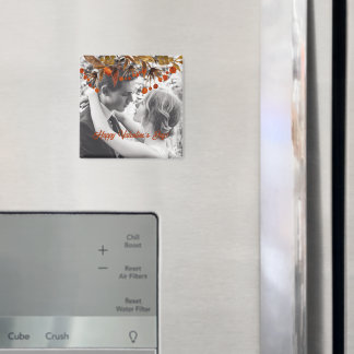 Oranje bruine gebladerte Valentijn Voeg je eigen f Magneet