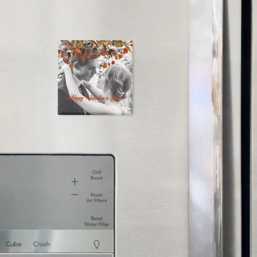 Oranje bruine gebladerte Valentijn Voeg je eigen f Magneet (Insitu (Koelkast))