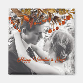 Oranje bruine gebladerte Valentijn Voeg je eigen f Magneet (Voorkant)