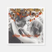 Oranje bruine gebladerte Valentijn Voeg je eigen f Servet (Voorkant)