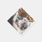 Oranje bruine gebladerte Valentijn Voeg je eigen f Servet (Hoek)