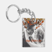 Oranje bruine gebladerte Valentijn Voeg je eigen f Sleutelhanger (Voorkant Links)