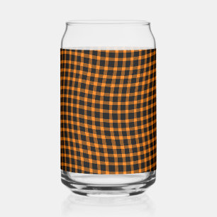 Oranje Bruine Geruite Geruite Naadloos Patroon Blikvorm Glas