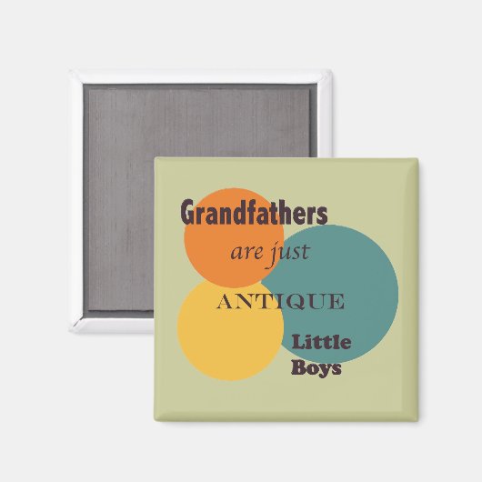 Oranje bruine grootvaders Gewoon Antiek kleine jon Magneet (Voorkant / Achterkant)