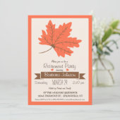 Oranje & Bruine Herfst Leaf Retirement Party Kaart (Staand voorkant)