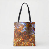 Oranje  bruine herfst Mosaic Abstracte Canvas tas (Voorkant)