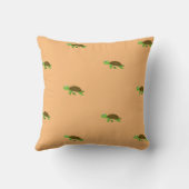 Oranje bruine moderne schildpad kussen (Achterkant)