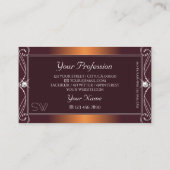 Oranje bruine ombre  Initialen van sparkle Visitekaartje (Achterkant)