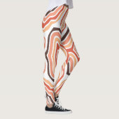 Oranje bruine riemen Abstract Leggings (Rechts)