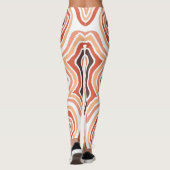 Oranje bruine riemen Abstract Leggings (Achterkant)