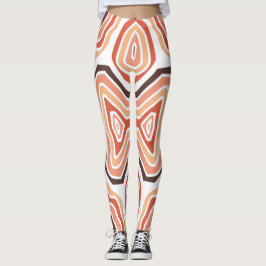 Oranje bruine riemen Abstract Leggings