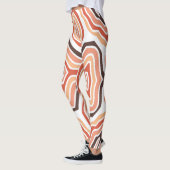 Oranje bruine riemen Abstract Leggings (Links)