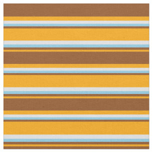 Oranje, bruine, Sky Blue en Lavender Lines Stof