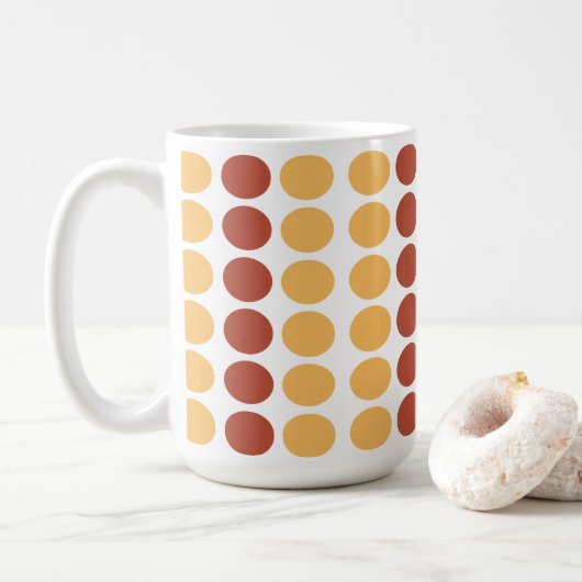 Oranje Bruine Stippen Koffiemok (Met donut)