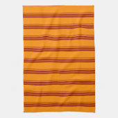Oranje / bruine strips retro - keukenhanddoek (Verticaal)