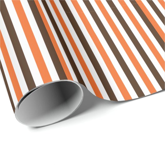Oranje Bruine Verticale Strepen Cadeaupapier (Rol Hoek)