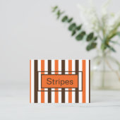 Oranje Bruine Verticale Strepen Visitekaartje (Staand voorkant)