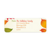 Oranje bruine Waterverf najaar lekt R.T.S. Etiket (Voorkant)