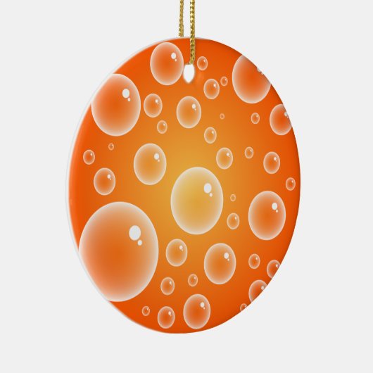 Oranje bubbels keramisch ornament (Rechts)