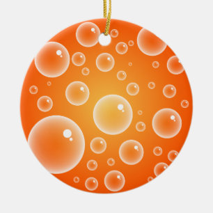 Oranje bubbels keramisch ornament