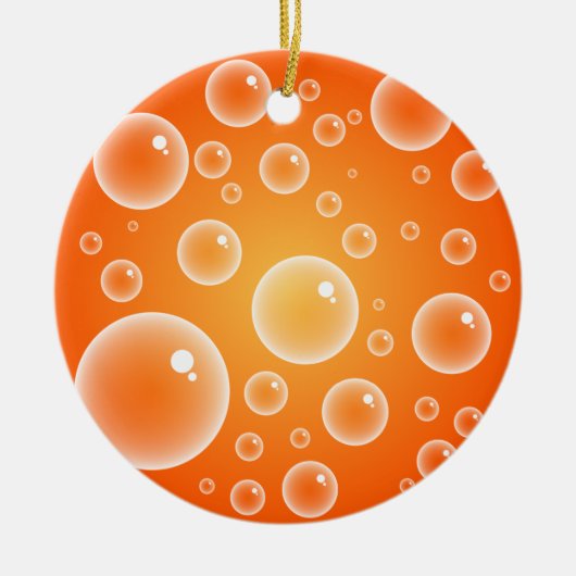Oranje bubbels keramisch ornament (Voorkant)