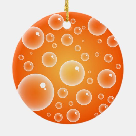 Oranje bubbels keramisch ornament (Achterkant)