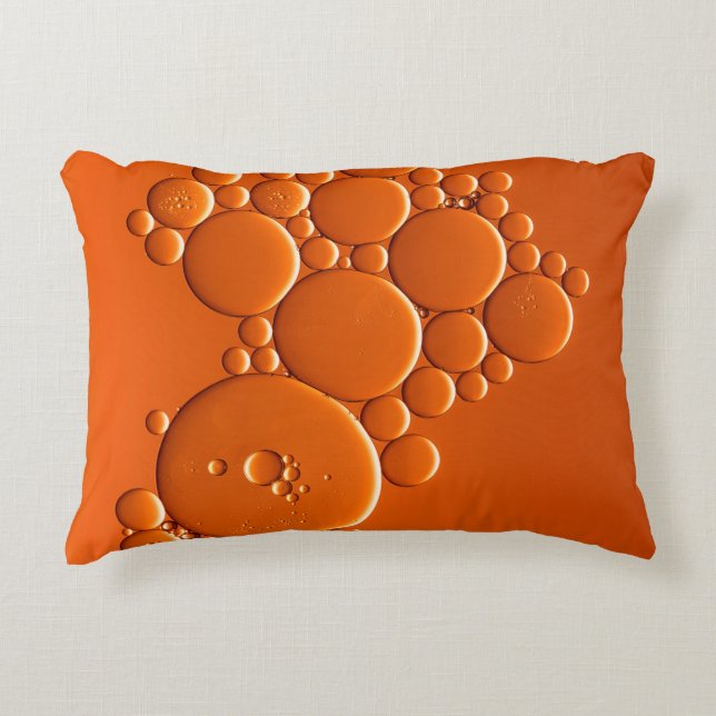 Oranje bubbels kunst accent kussen (Voorkant)