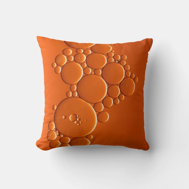 Oranje bubbels kunst kussen (Voorkant)