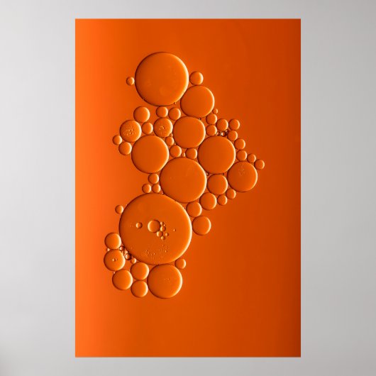 Oranje bubbels kunst poster (Voorkant)