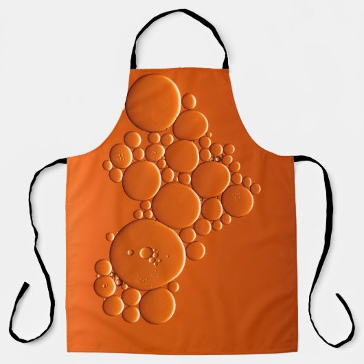 Oranje bubbels kunst schort (Voorkant)