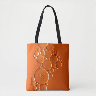 Oranje bubbels kunst tote bag
