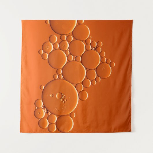 Oranje bubbels kunst wandkleed (Voorkant)