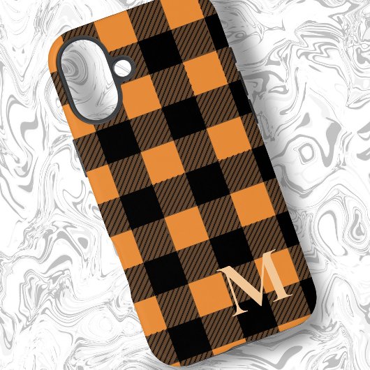 Oranje Buffalo Plaid-controle Case-Mate iPhone Case
