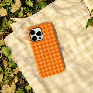 Oranje Buffalo Plaid Hoesje voor een Leuke Cadeau