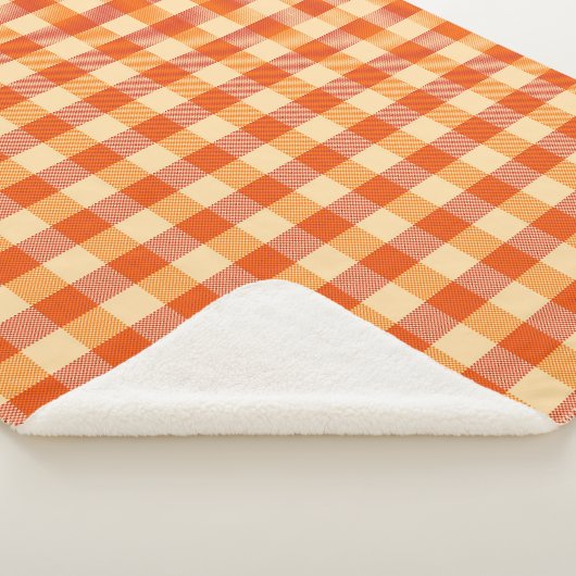 Oranje Buffalo Plaid Sherpa Deken (3/4)