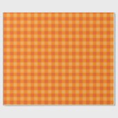 Oranje Buffalo Plaid Vakantie Cadeaupapier (Vlak)