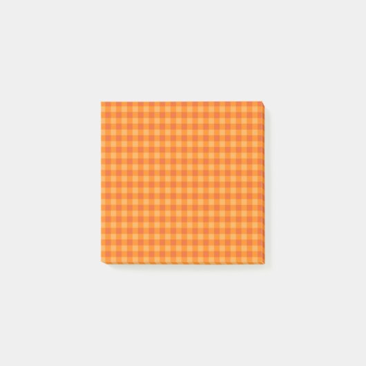 Oranje Buffalo Plaid vrolijke organisatie Post-it® Notes (Voorkant)